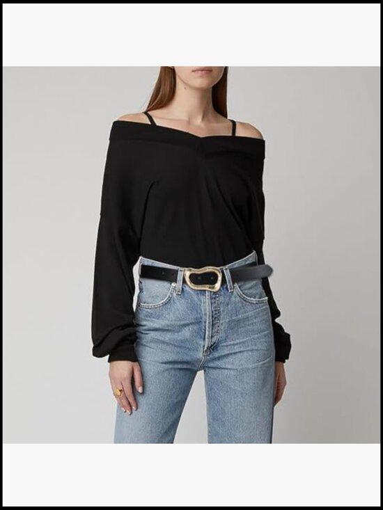 Faux Leather Belt with Gold Buckle for Jeans and Dresses main image 6